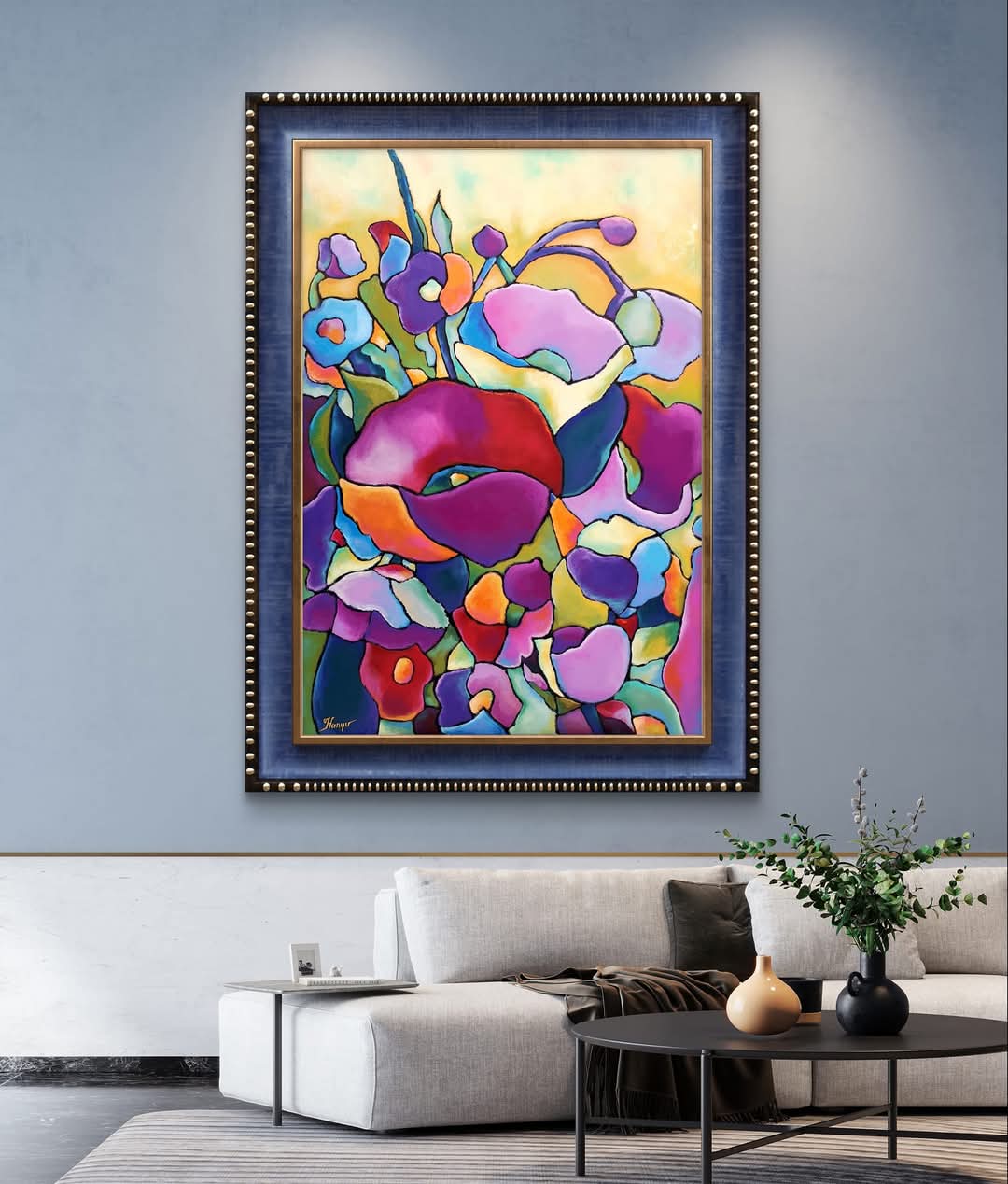 Négy évszak, Nyár, 130 x 90 cm, olaj, vászon, szürke kanapé.jpg